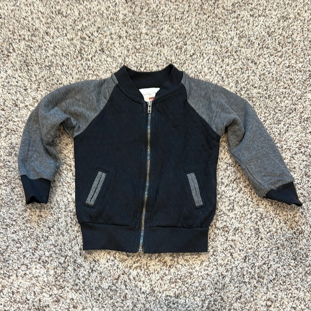 Baby Black and Gray Bomber Jacket